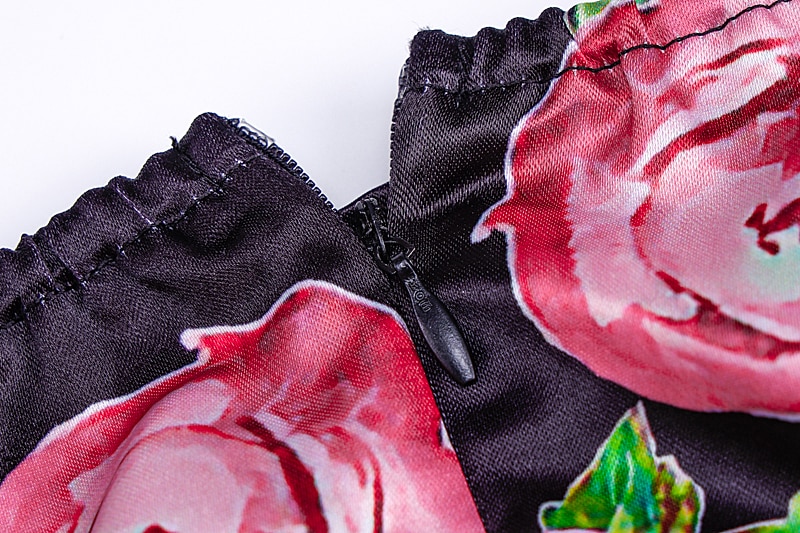 Women's Rose Printed Mini Dress