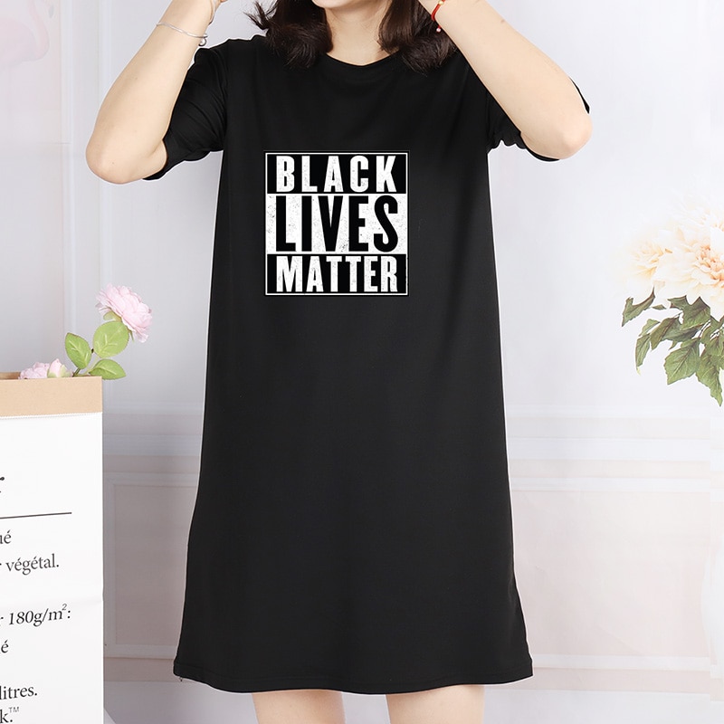Women's Black Lives Matter Printed Loose Dress